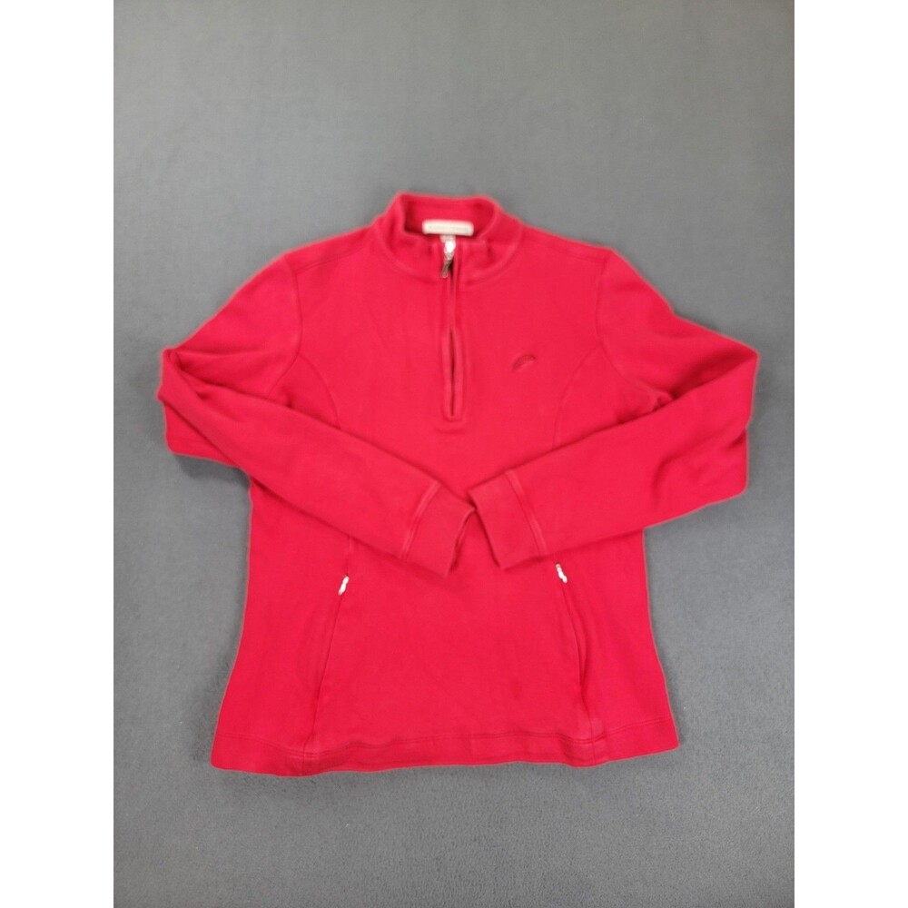 Fairway & Greene Pullover Womens Small Red Half Zip Pima‎ Cotton Golf Sweater